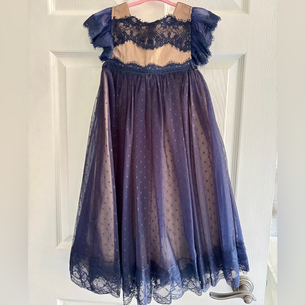 Trish Scully | Adriana Dress Navy Dot, Size 5